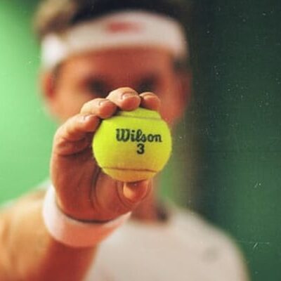 Man holding tennis ball