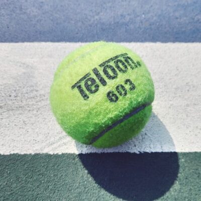 Tennis ball on court