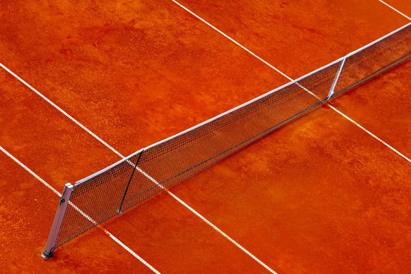 Clay tennis court net