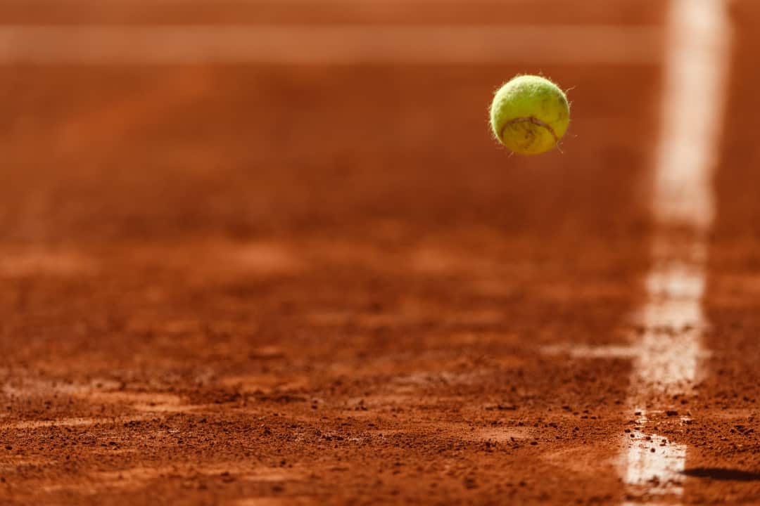 ball on clay court